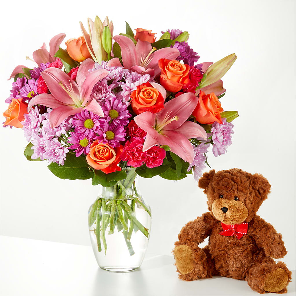 One and Only Bouquet and Bear Bundle – BETTY'S FLOWERS AND GIFTS, Watsonville CA