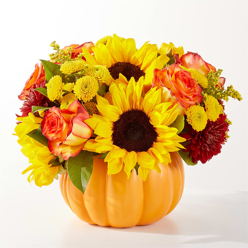 Golden Gourd Pumpkin Bouquet – BETTY'S FLOWERS AND GIFTS, Watsonville CA
