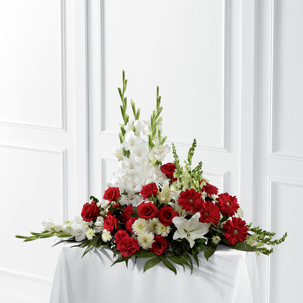 Crimson & White Arrangement – BETTY'S FLOWERS AND GIFTS, Watsonville CA