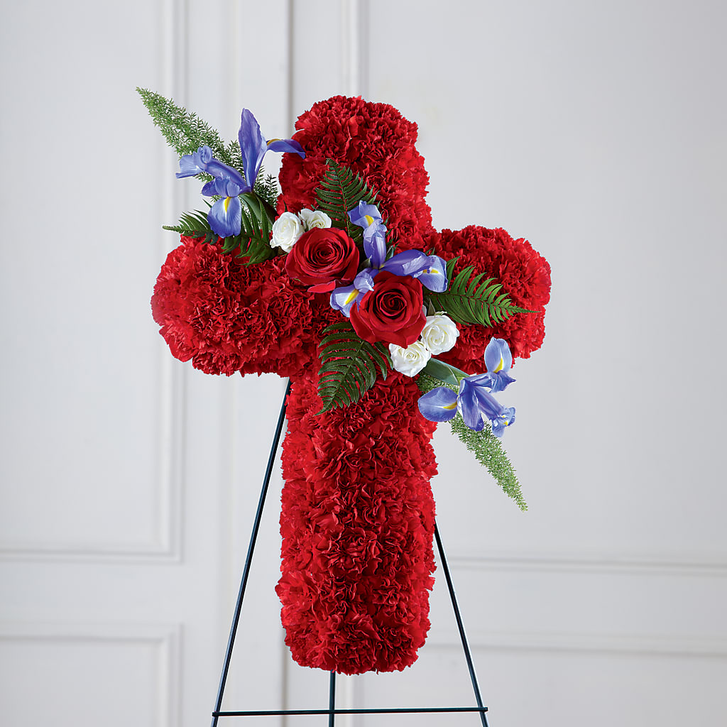 Faithful Hero Floral Cross – BETTY'S FLOWERS AND GIFTS, Watsonville CA