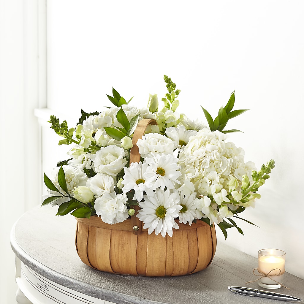 Pure Ivory Basket – BETTY'S FLOWERS AND GIFTS, Watsonville CA