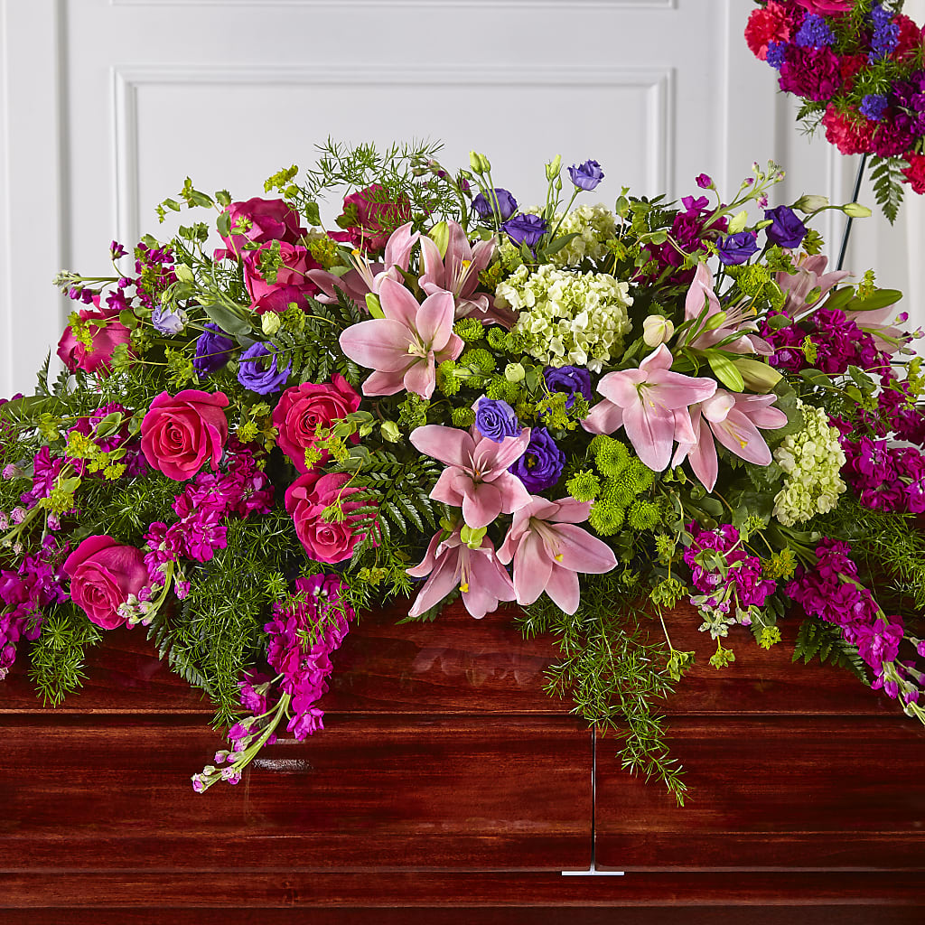 Radiant Tribute Casket Spray – BETTY'S FLOWERS AND GIFTS, Watsonville CA
