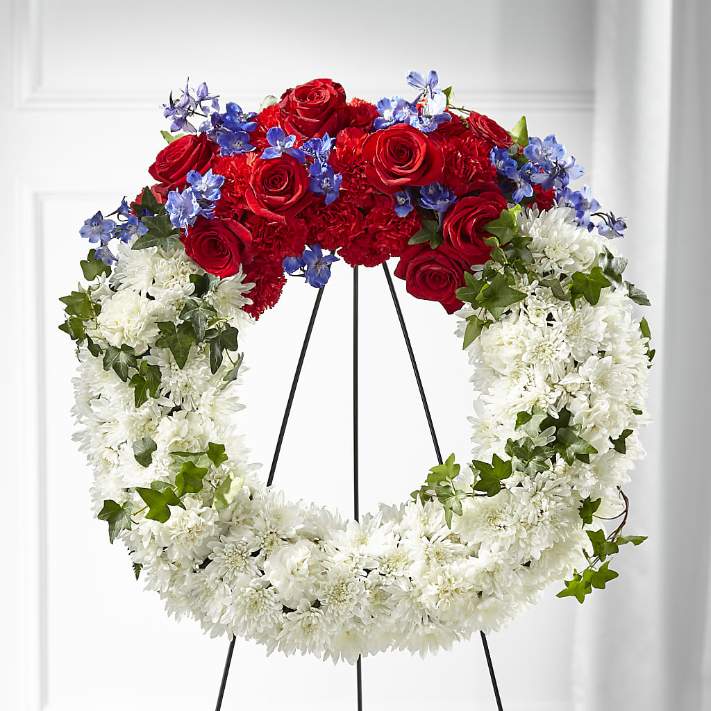 Patriotic Passion Wreath – BETTY'S FLOWERS AND GIFTS, Watsonville CA
