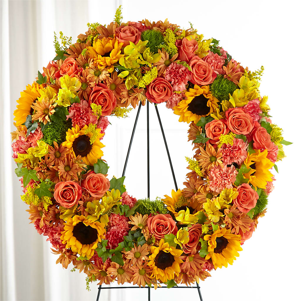 Autumnal Memories Wreath (Standard) – BETTY'S FLOWERS AND GIFTS, Watsonville CA