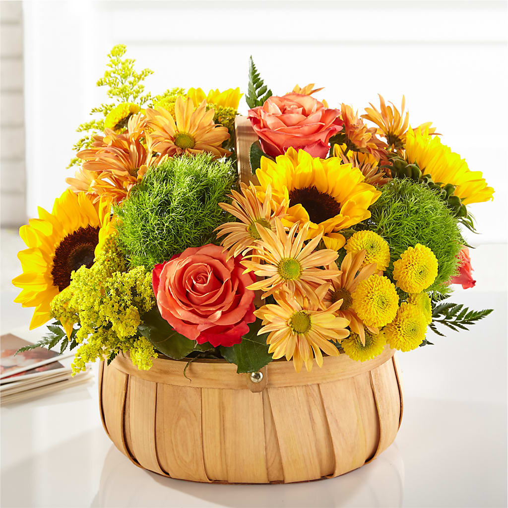 Harvest Sunflower Basket – BETTY'S FLOWERS AND GIFTS, Watsonville CA