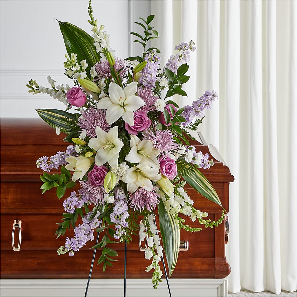 Grateful Hearts Standing Spray – BETTY'S FLOWERS AND GIFTS, Watsonville CA