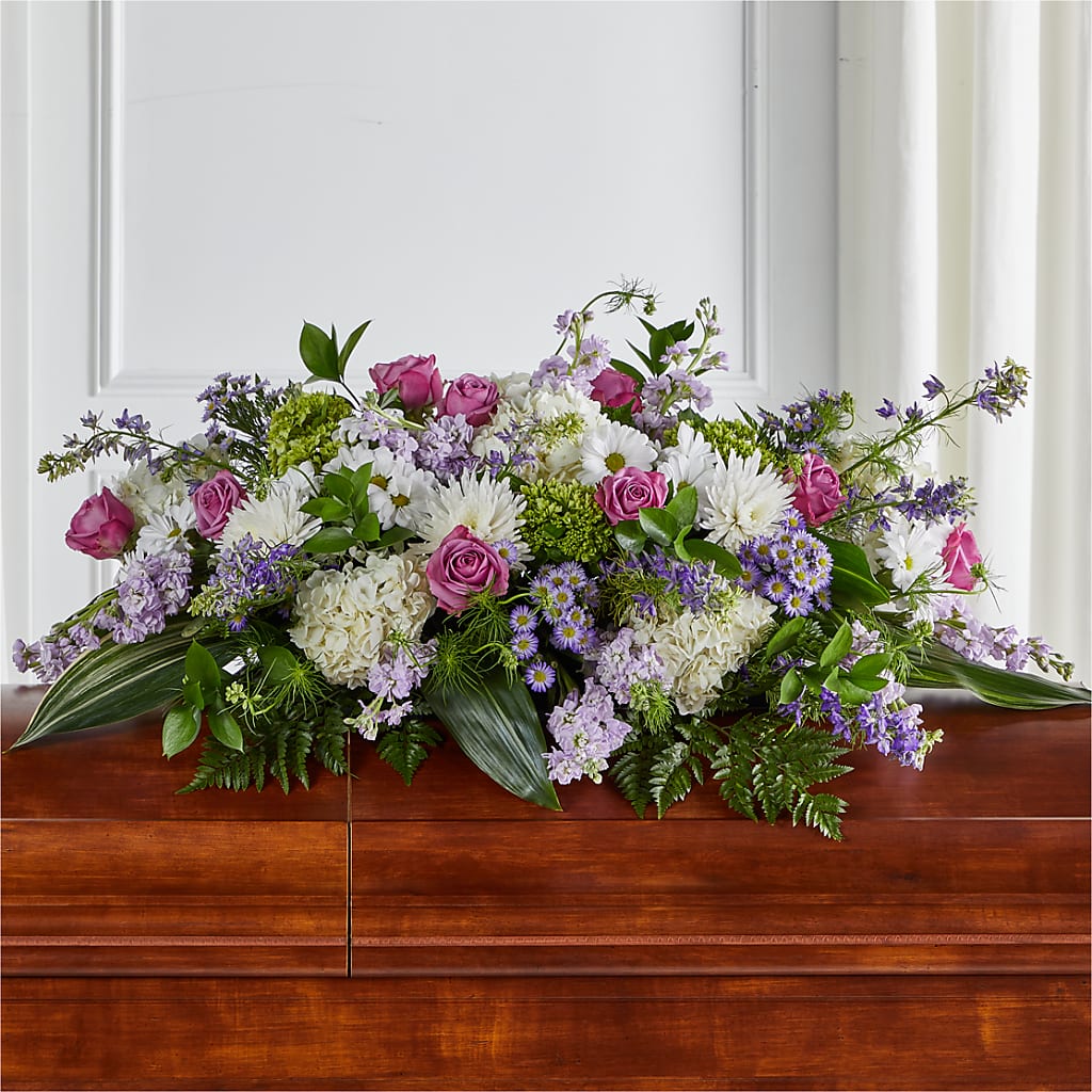 Meadows of Serenity Casket Spray – BETTY'S FLOWERS AND GIFTS, Watsonville CA