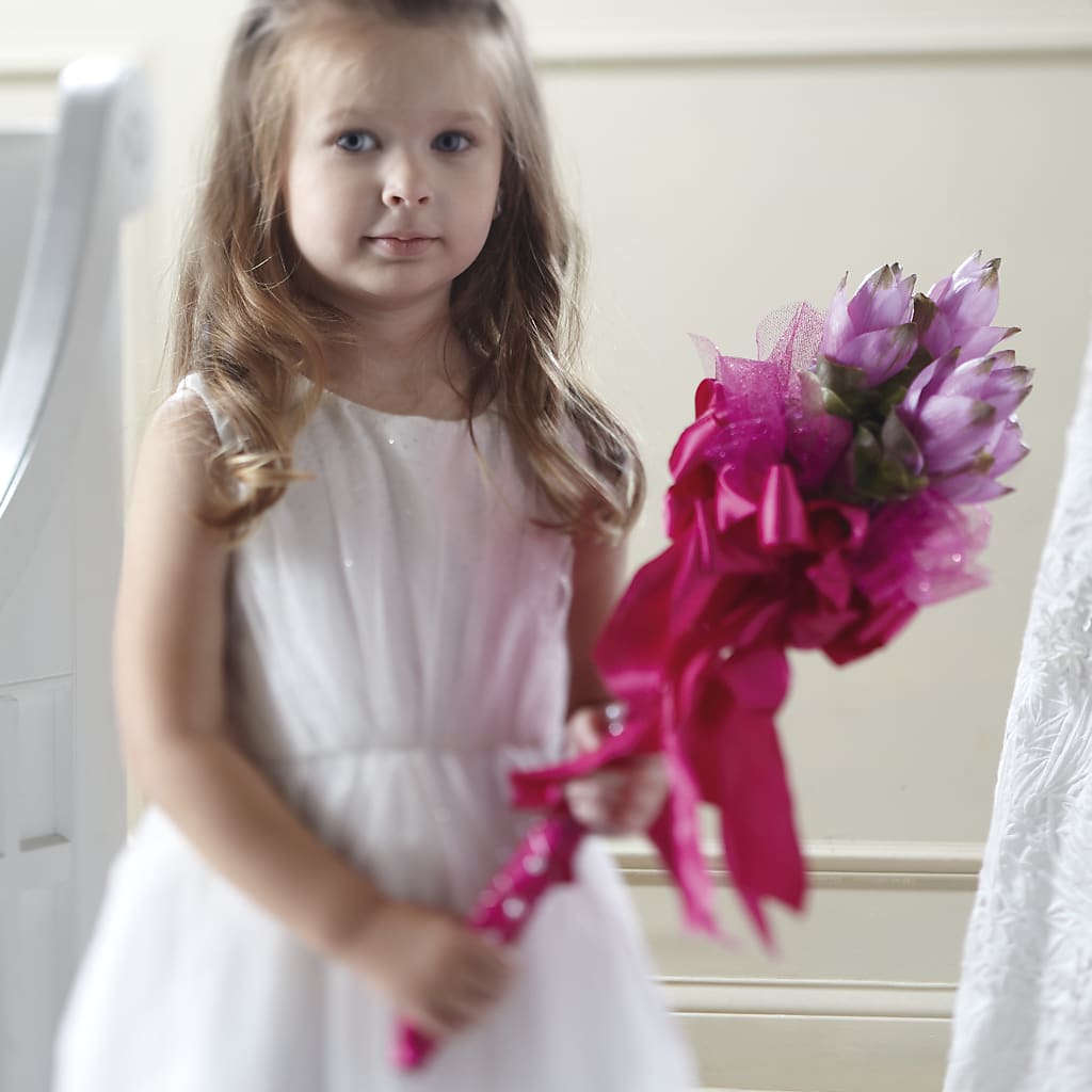 Sparkle Pink Flower Girl Bouquet – BETTY'S FLOWERS AND GIFTS, Watsonville CA