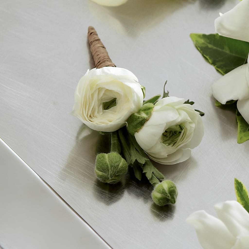 White Ranunculus Boutonniere – BETTY'S FLOWERS AND GIFTS, Watsonville CA