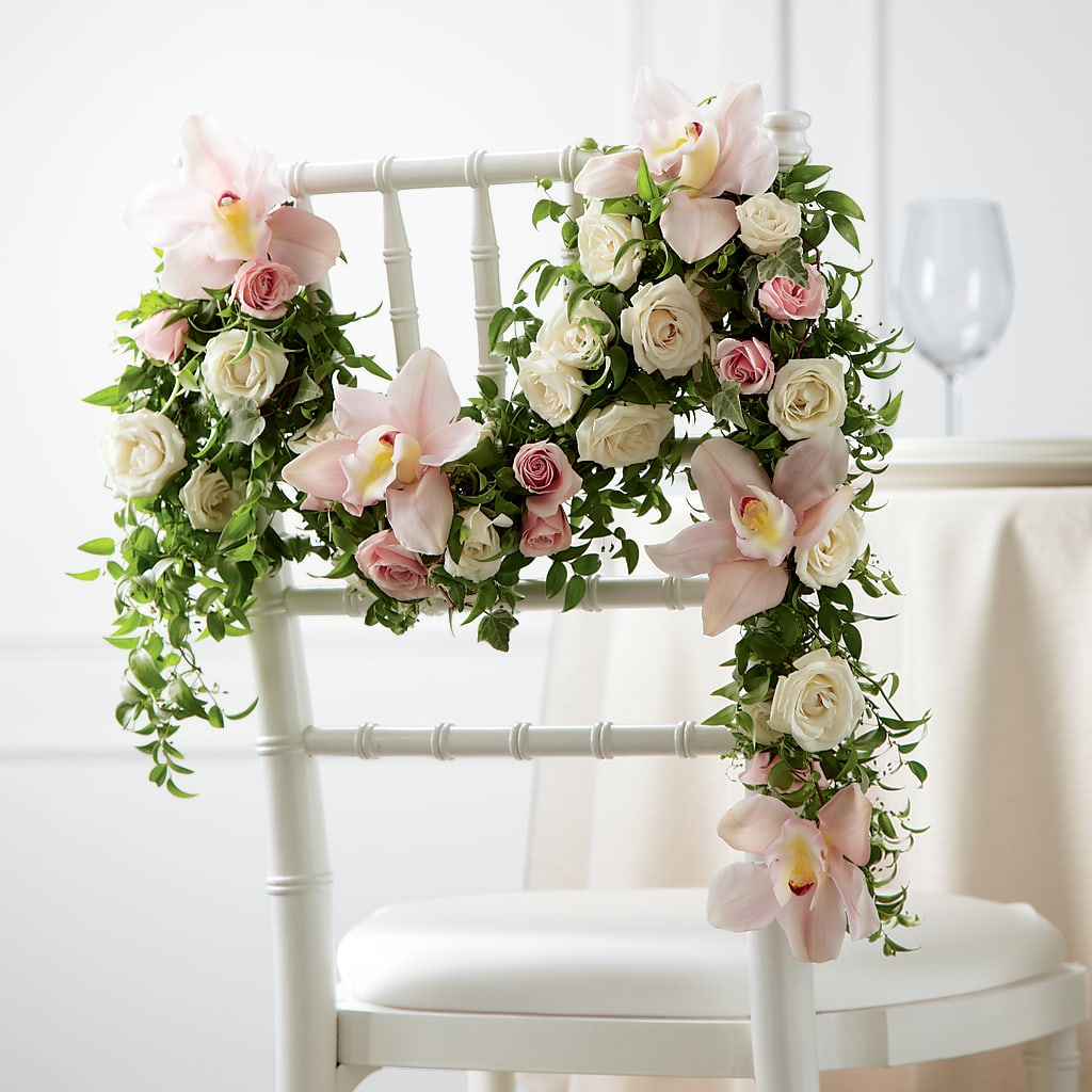 Orchid Rose Chair Décor – BETTY'S FLOWERS AND GIFTS, Watsonville CA
