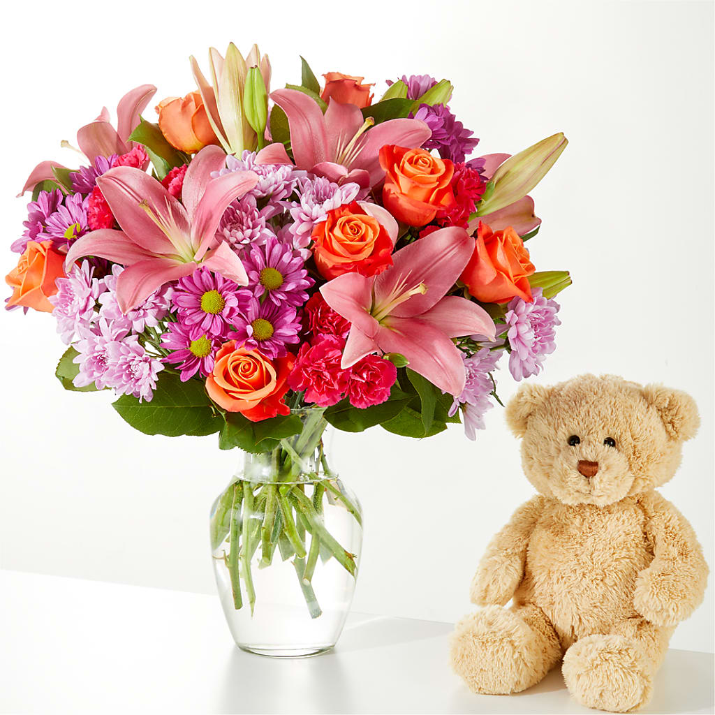 One and Only Bouquet and Bear Bundle – BETTY'S FLOWERS AND GIFTS, Watsonville CA