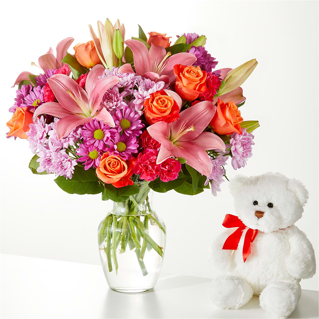 One and Only Bouquet and Bear Bundle – BETTY'S FLOWERS AND GIFTS, Watsonville CA