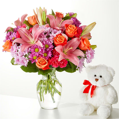 One and Only Bouquet and Bear Bundle – BETTY'S FLOWERS AND GIFTS, Watsonville CA