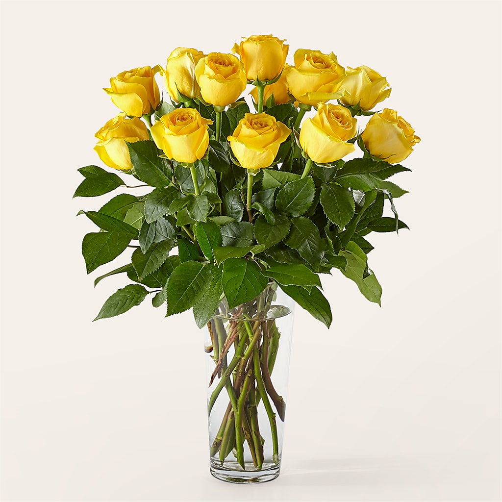 Long Stem Yellow Rose Bouquet – BETTY'S FLOWERS AND GIFTS, Watsonville CA