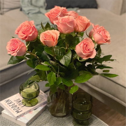 Long Stem Pink Rose Bouquet – BETTY'S FLOWERS AND GIFTS, Watsonville CA
