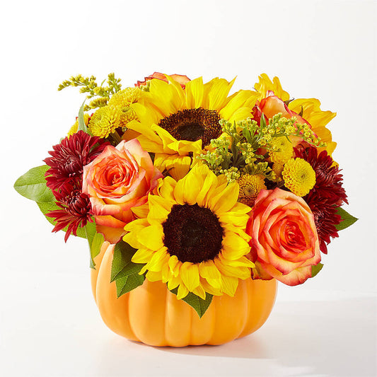 Golden Gourd Pumpkin Bouquet – BETTY'S FLOWERS AND GIFTS, Watsonville CA