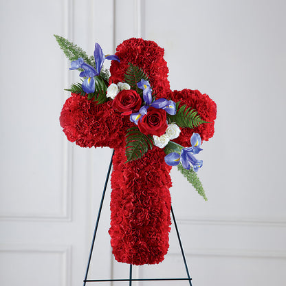 Faithful Hero Floral Cross – BETTY'S FLOWERS AND GIFTS, Watsonville CA