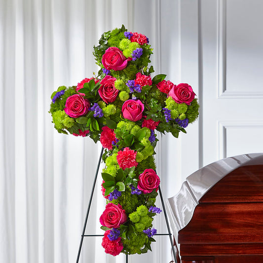 Tribute Rose Floral Cross – BETTY'S FLOWERS AND GIFTS, Watsonville CA