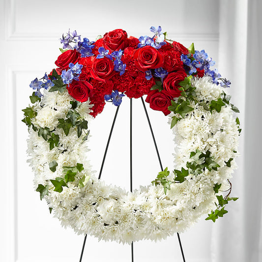 Patriotic Passion Wreath – BETTY'S FLOWERS AND GIFTS, Watsonville CA