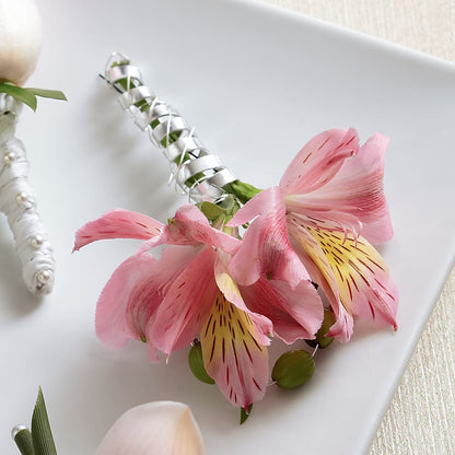 Pink Peruvian Lily Boutonniere – BETTY'S FLOWERS AND GIFTS, Watsonville CA