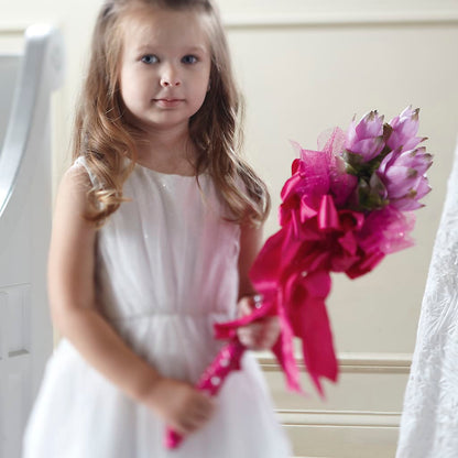 Sparkle Pink Flower Girl Bouquet – BETTY'S FLOWERS AND GIFTS, Watsonville CA