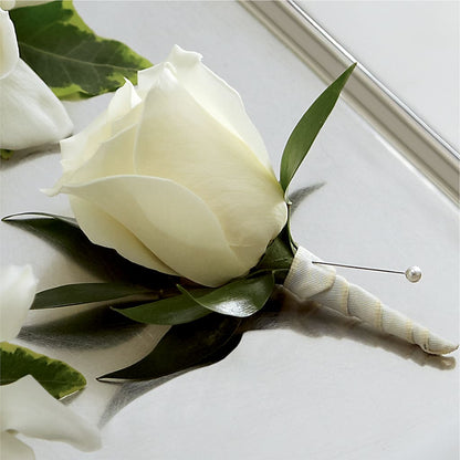 White Rose Boutonniere – BETTY'S FLOWERS AND GIFTS, Watsonville CA